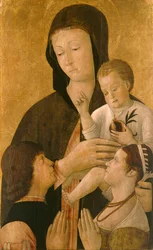 Madone avec enfant et deux donateurs